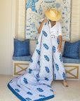 Disco Pant Poppy Stripe in Aegean
