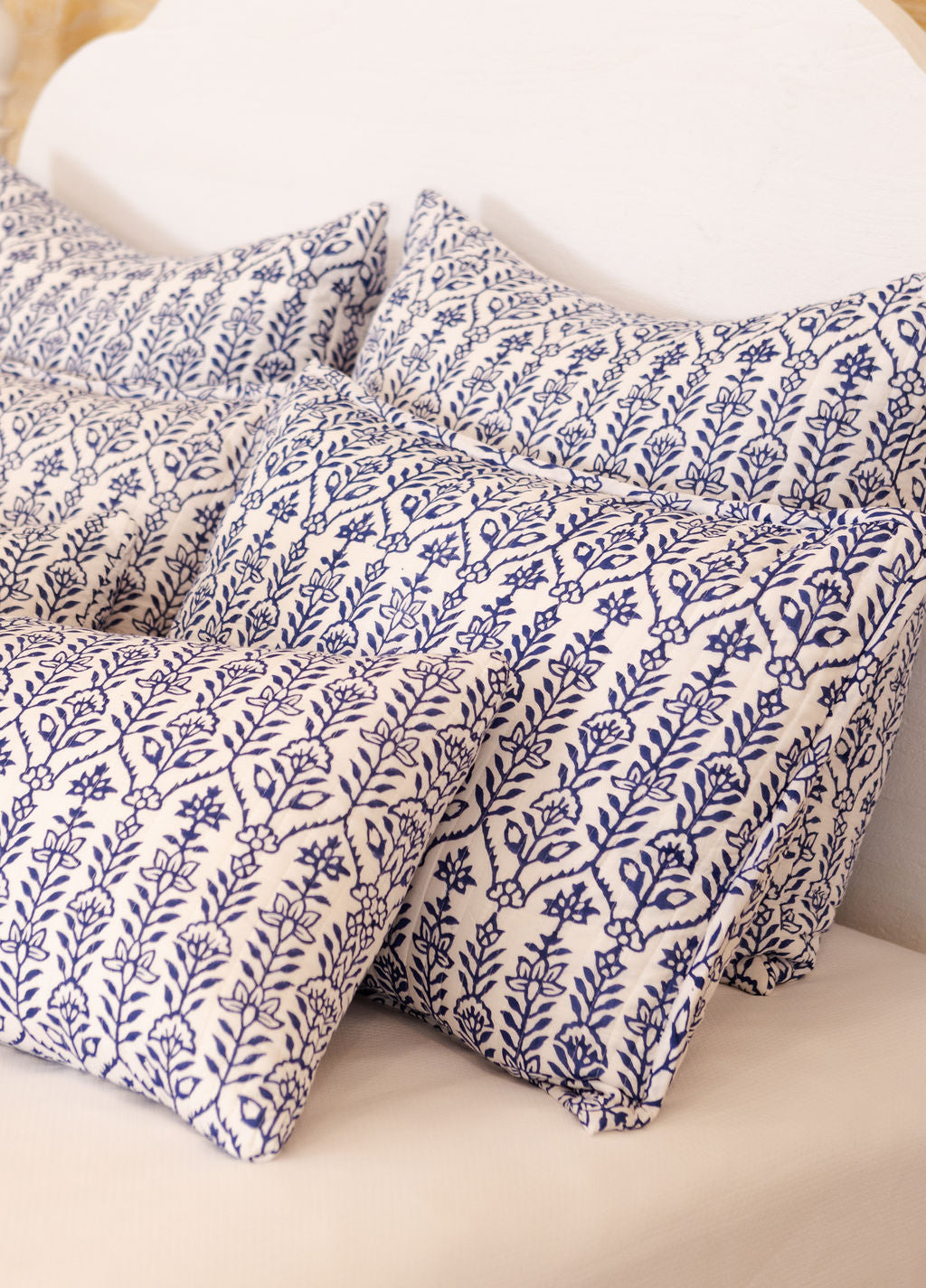 Throw Pillow Flower Row Marine
