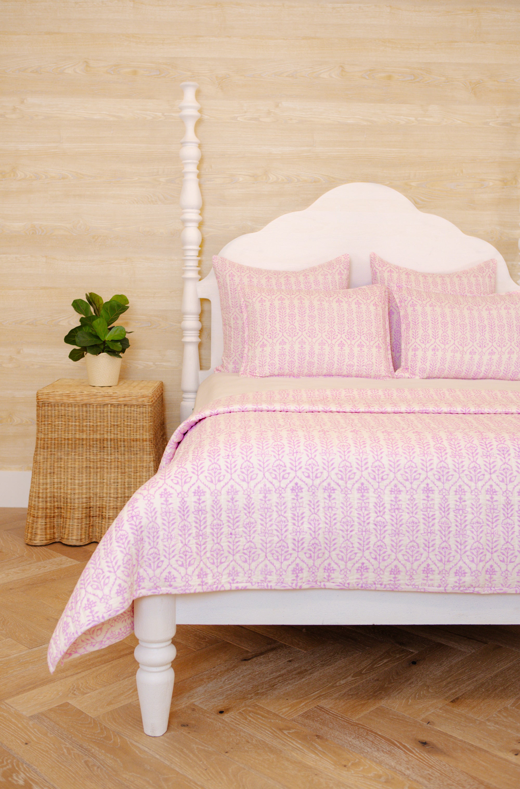 Throw Pillow Flower Row Lilac