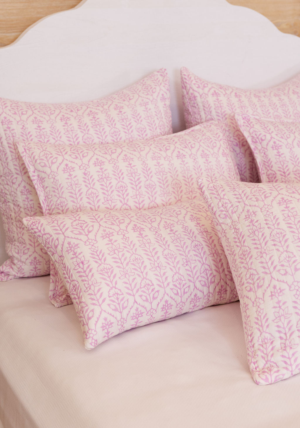 Throw Pillow Flower Row Lilac