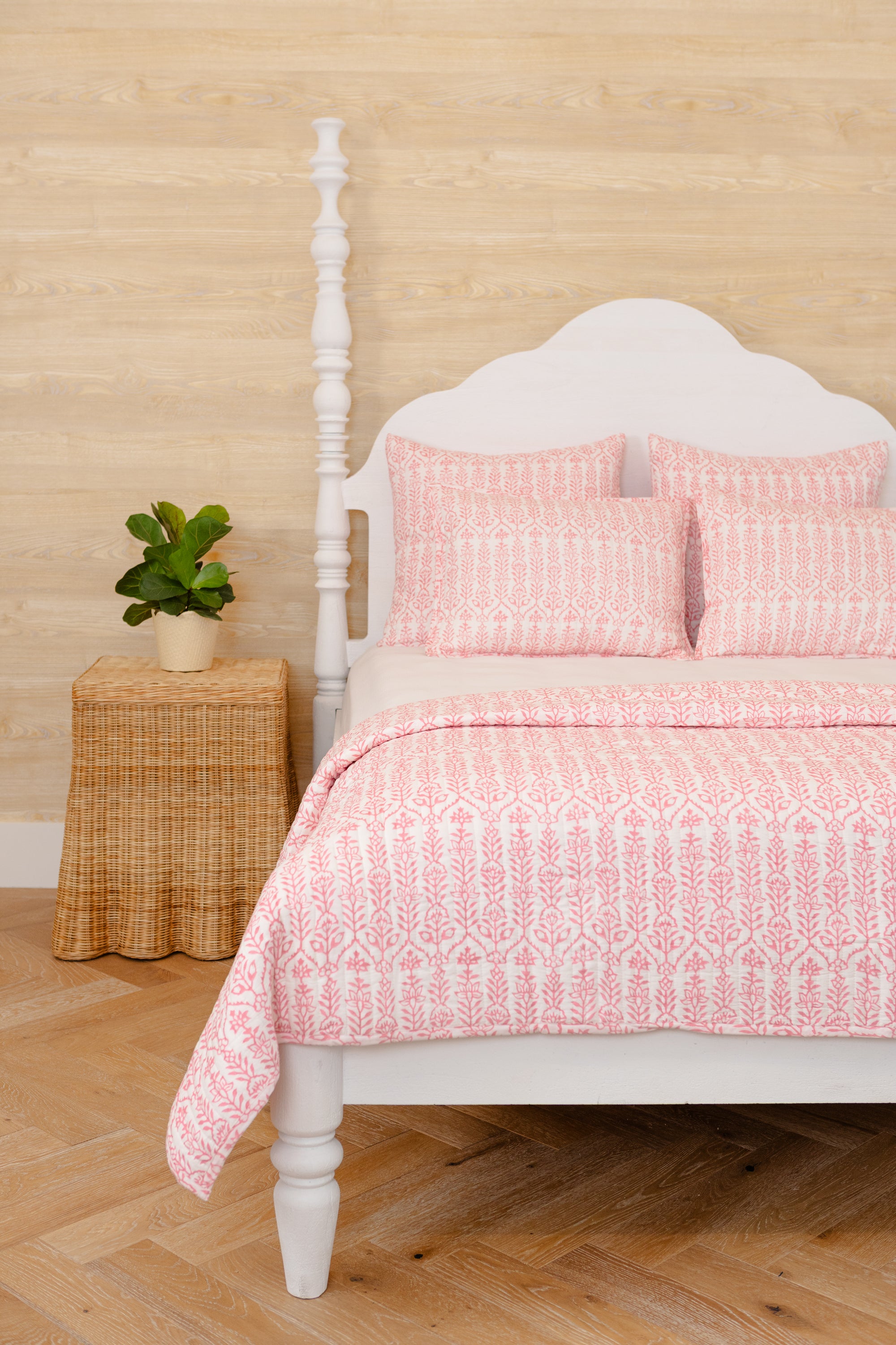 Throw Pillow Flower Row Pink Lotus