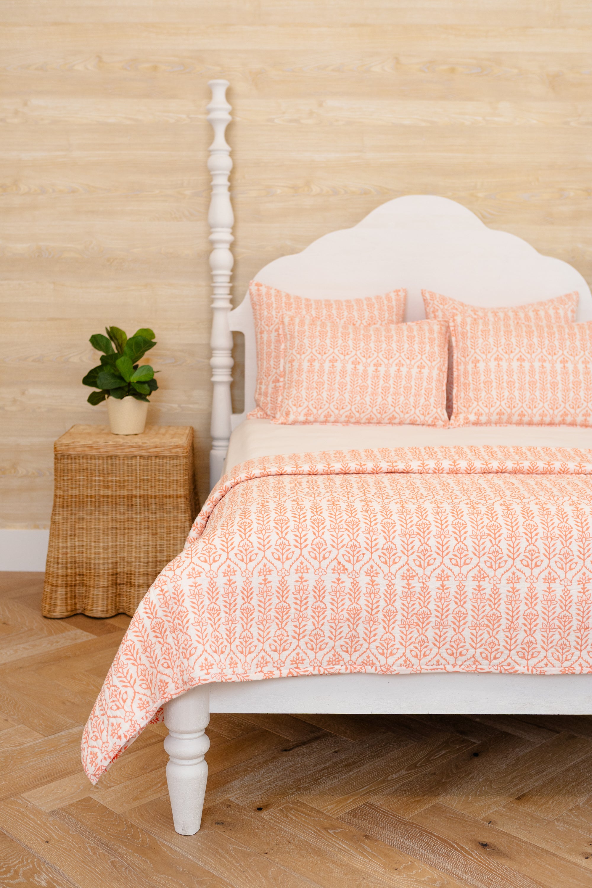 Quilt Flower Row Tangerine