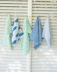 Razai Sham Poppy Stripe in Aegean
