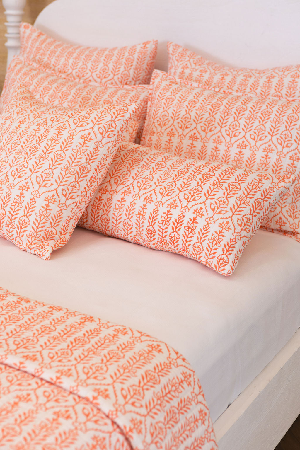 Quilt Flower Row Tangerine