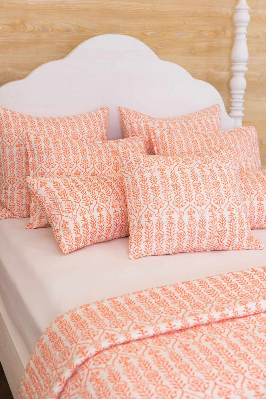 Quilt Flower Row Tangerine