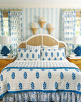 Razai Sham Poppy Stripe in Aegean