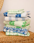 Razai Sham Poppy Stripe in Aegean