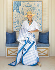 Disco Pant Poppy Stripe in Aegean