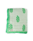 Razai (reversible) Quilt Poppy Stripe Weave in Parakeet