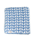 Gudri (reversible) Quilt Grecian Floral Logo Stripe in Aegean
