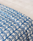 Gudri (reversible) Quilt Grecian Floral Logo Stripe in Aegean