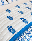 Razai (reversible) Quilt Poppy Stripe Weave in Aegean