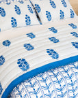 Razai Sham Poppy Stripe in Aegean