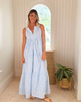 Anywhere Dress Logo Stripe Matilda's Blue