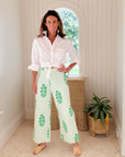 Disco Pant Poppy Stripe in Parakeet