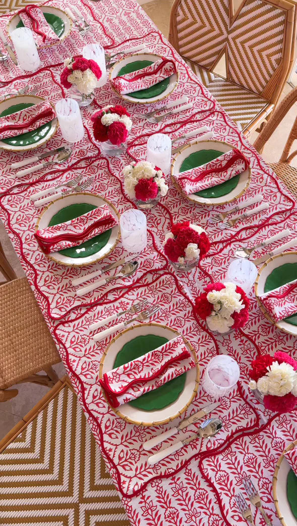 Placemat Flower Row Berry Set/4