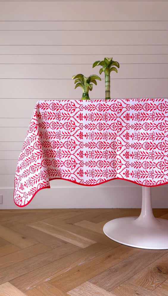 Tablecloth 80" x 120" Flower Row Berry