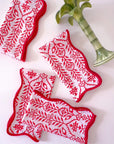 Napkin Flower Row Berry Set/4