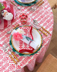 Round Tablecloth 100" Flower Row Berry