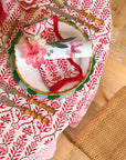 Napkin Flower Row Berry Set/4