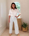 Disco Pant Logo Stripe in Harbour