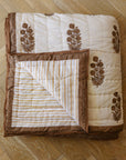 Razai (reversible) Quilt Poppy Stripe Weave in Coffee