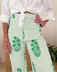 Disco Pant Poppy Stripe in Parakeet