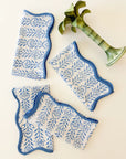 Napkin Flower Row Matilda's Blue Set/4