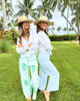 Disco Pant Poppy Stripe in Parakeet