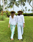 Disco Pant Poppy Stripe in Parakeet