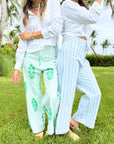 Disco Pant Poppy Stripe in Parakeet