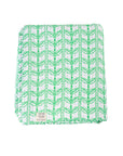 Gudri (reversible) Quilt Grecian Floral Logo Stripe in Parakeet