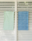 Pillow Case Set in Logo Stripes Aegean