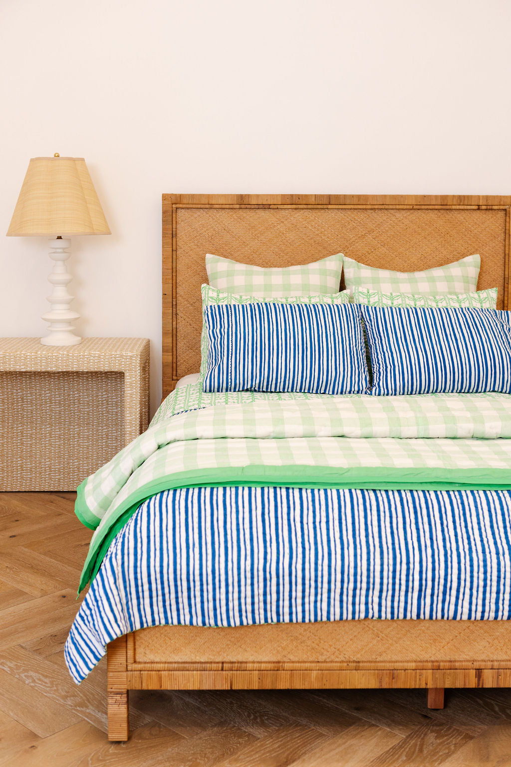 Gudri Sham Grecian Floral in Parakeet