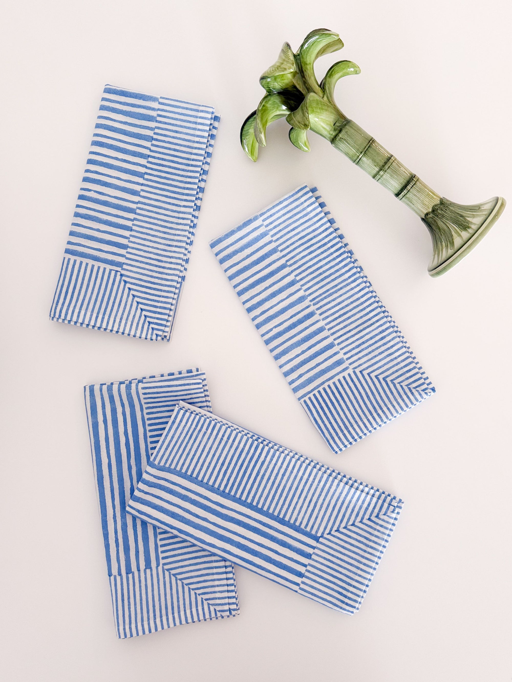 Logo Stripe Set/ 4 Napkin Matildas Blue
