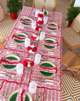 Tablecloth 80" x 120" Flower Row Berry