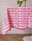 Tablecloth 80" x 120" Flower Row Berry