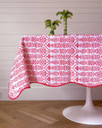 Tablecloth 80" x 120" Flower Row Berry