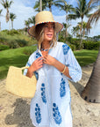 Poplin Oversized Button-Down Poppy Stripe in Aegean