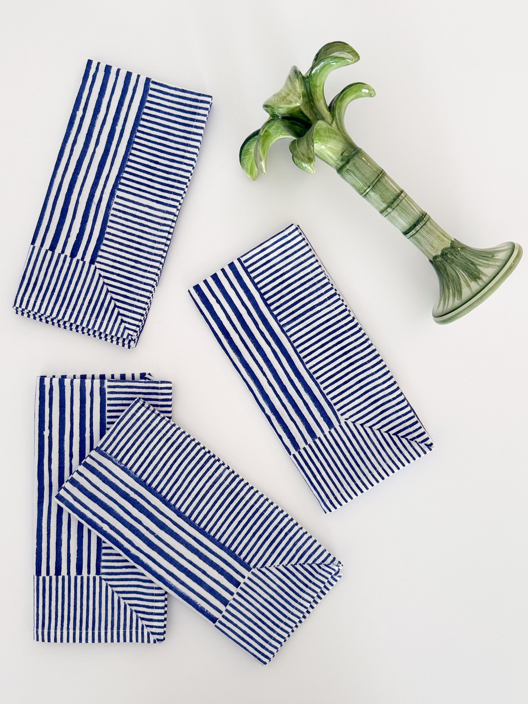 Logo Stripe Set/ 4 Napkin Marine